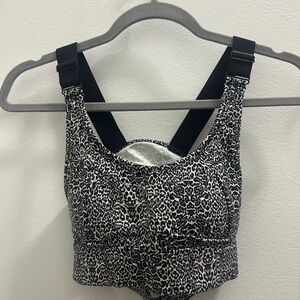 Varley Black and White Animal Print Sports Bra